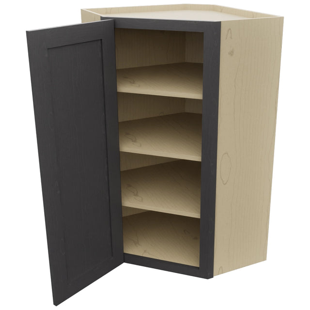 Fabuwood Galaxy Cobblestone WDC2442 Wall Corner Diagonal Cabinet, Open View