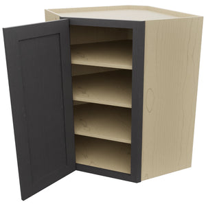 Fabuwood Galaxy Cobblestone WDC2736 Wall Corner Diagonal Cabinet, Open View