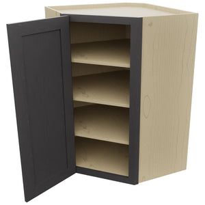 Fabuwood Galaxy Cobblestone WDC2739 Wall Corner Diagonal Cabinet, Open View