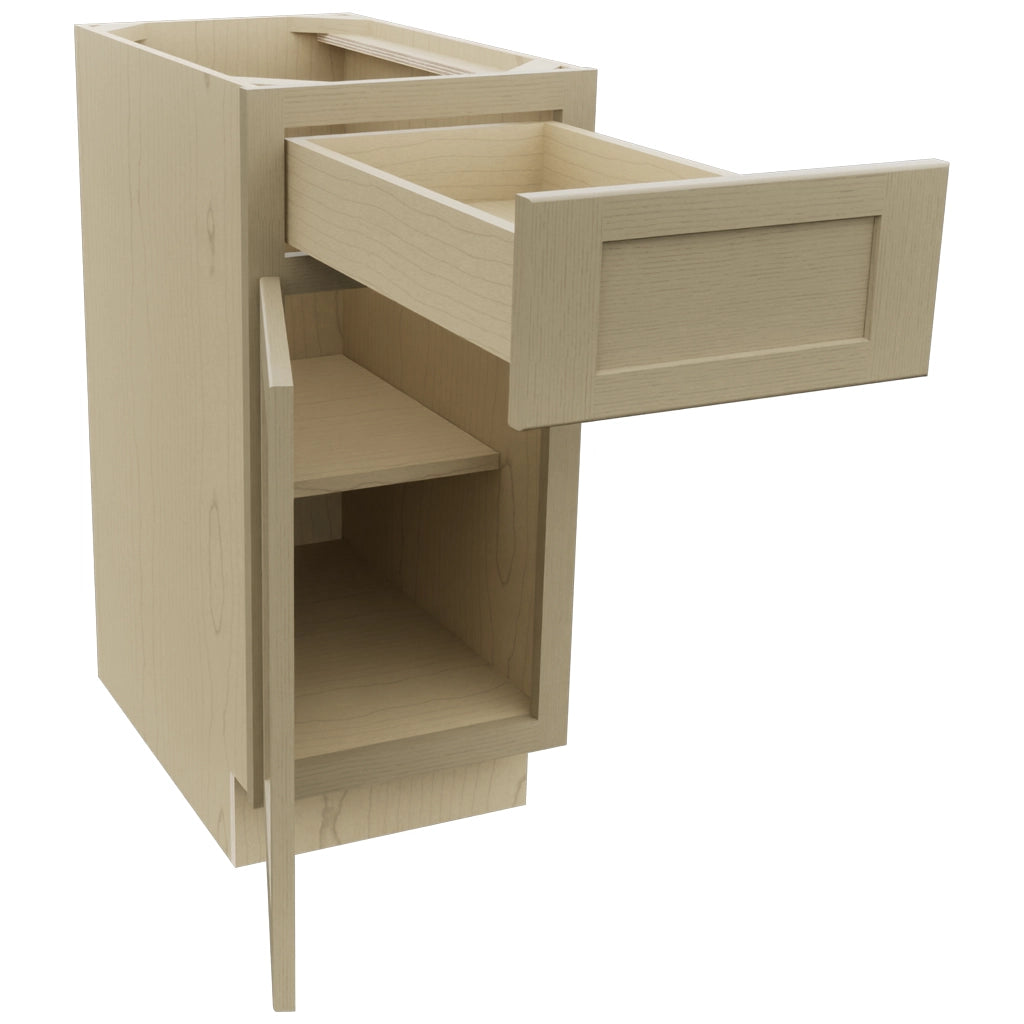 Fabuwood Galaxy Desert Oak B15 Base Standard Cabinet, Open View