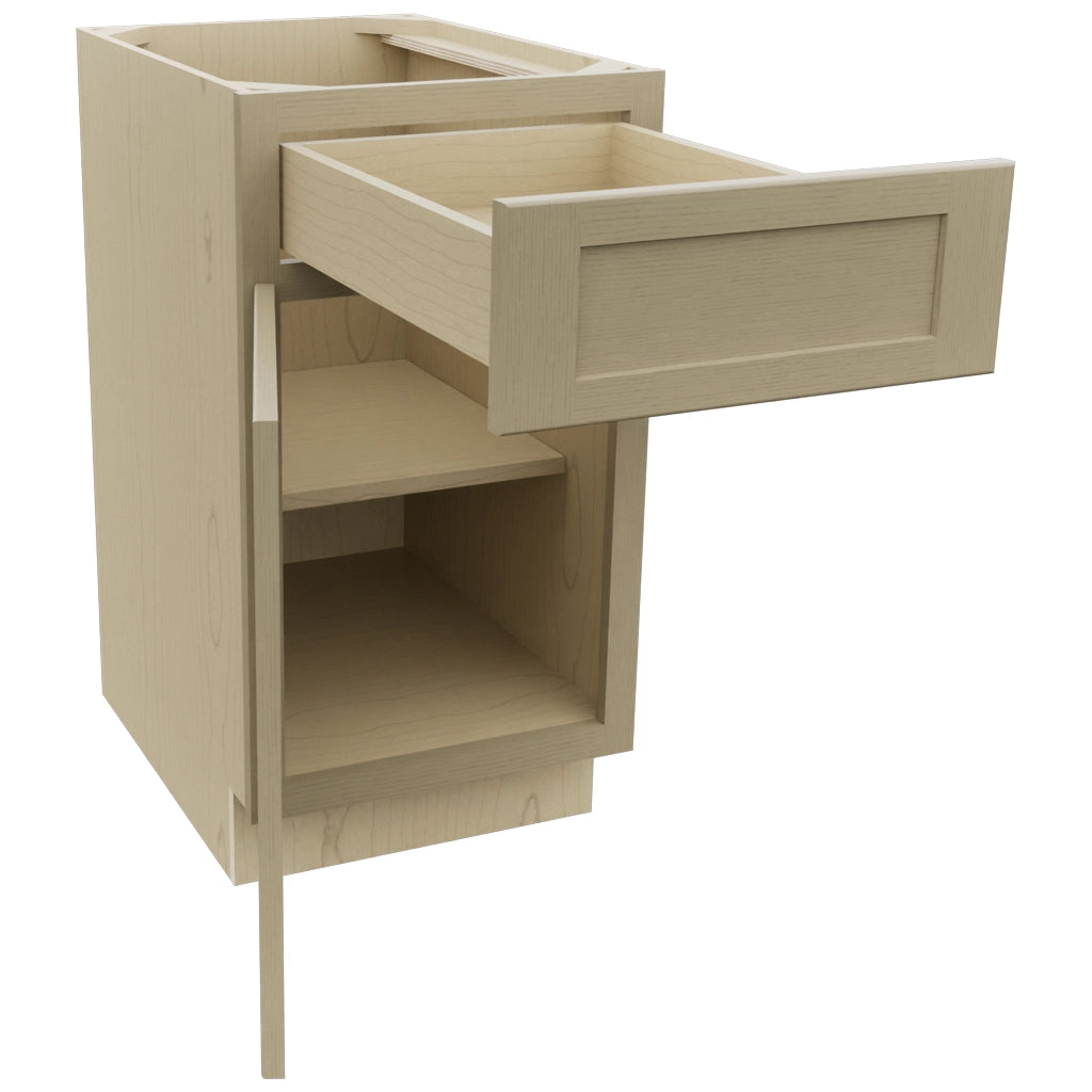 Fabuwood Galaxy Desert Oak B18 Base Standard Cabinet, Open View