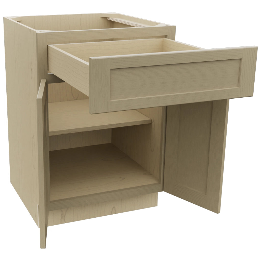 Fabuwood Galaxy Desert Oak B24 Base Standard Cabinet, Open View