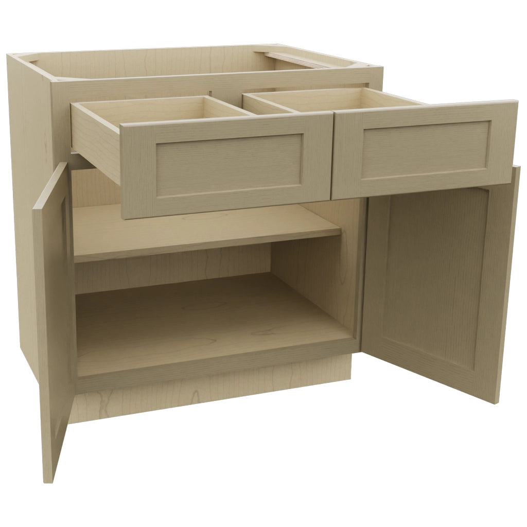 Fabuwood Galaxy Desert Oak B33 Base Standard Cabinet, Open View