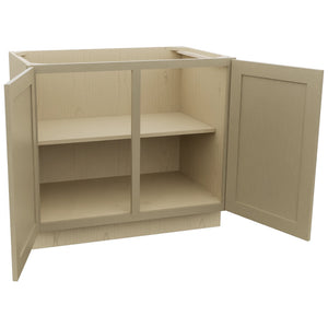 Fabuwood Galaxy Desert Oak B39FD Base Full Door Cabinet, Open View