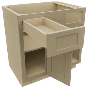 Fabuwood Galaxy Desert Oak BLB39/42 Base Corner Blind Cabinet, Open View
