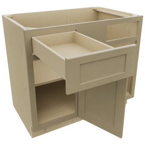Fabuwood Galaxy Desert Oak BLB42/45 Base Corner Blind Cabinet, Open View