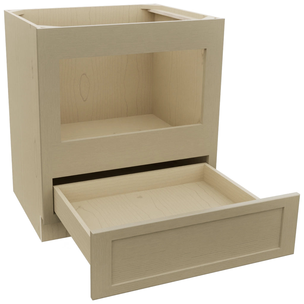 Fabuwood Galaxy Desert Oak BMC30 Base Microwave Cabinet, Open View