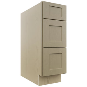 Fabuwood Galaxy Desert Oak DB12 Base 3 Drawers Cabinet, Front View