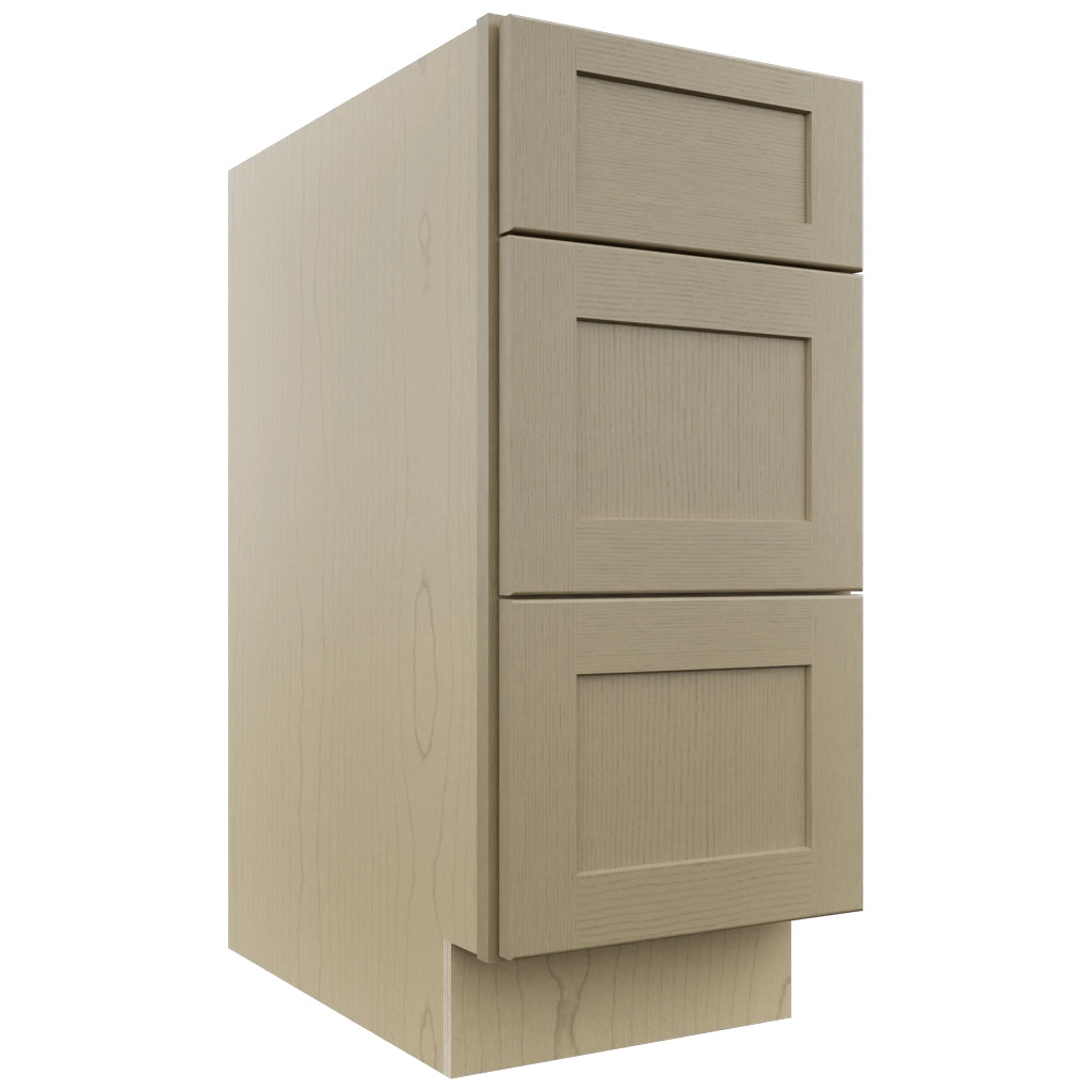 Fabuwood Galaxy Desert Oak DB15 Base 3 Drawers Cabinet, Front View