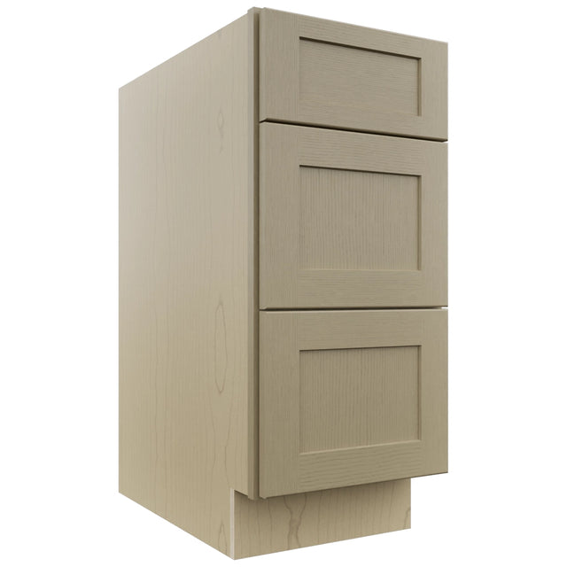 Fabuwood Galaxy Desert Oak DB15 Base 3 Drawers Cabinet, Front View