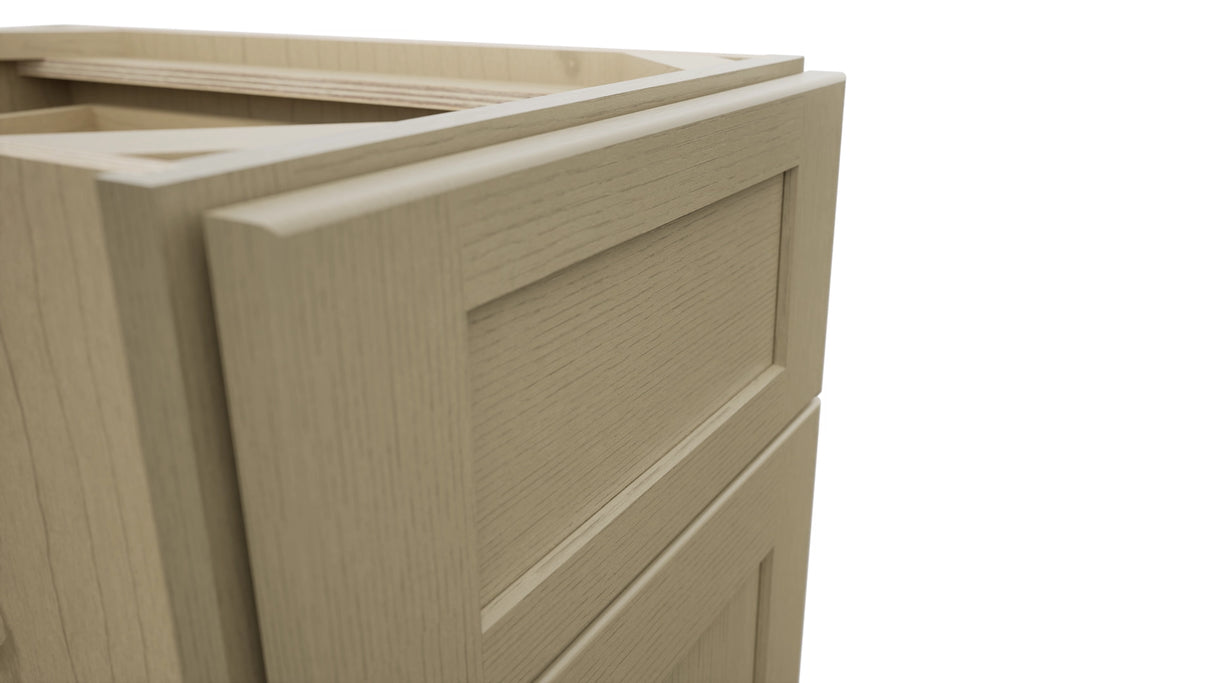 Fabuwood Galaxy Desert Oak DB15 Base 3 Drawers Cabinet, Detail View