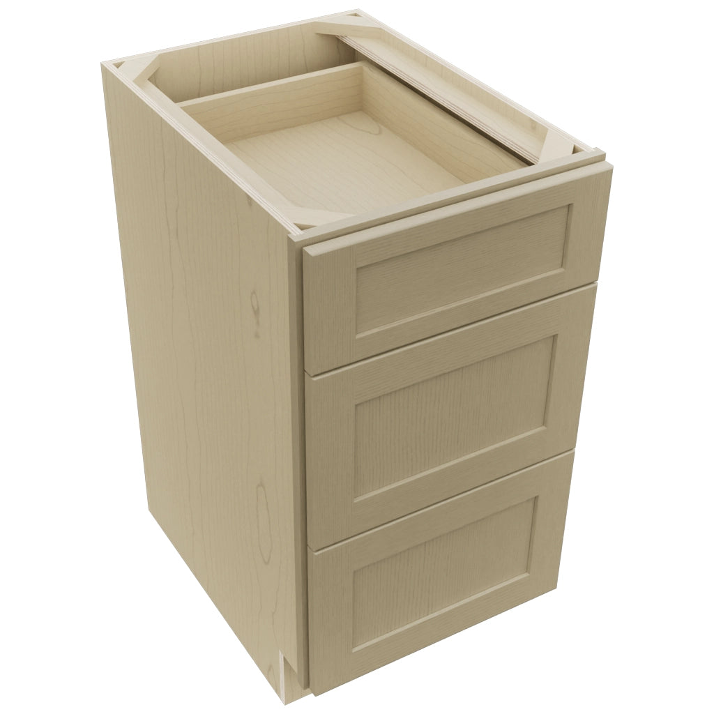 Fabuwood Galaxy Desert Oak DB18 Base 3 Drawers Cabinet, Top View