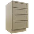 Fabuwood Galaxy Desert Oak DB21-4 Base 4 Drawers Cabinet, Front View