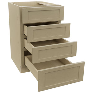 Fabuwood Galaxy Desert Oak DB21-4 Base 4 Drawers Cabinet, Open View