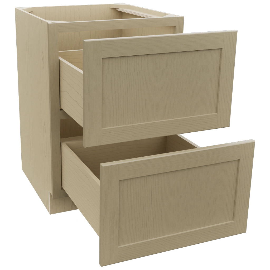 Fabuwood Galaxy Desert Oak DB24-2 Base 2 Drawers Cabinet, Open View