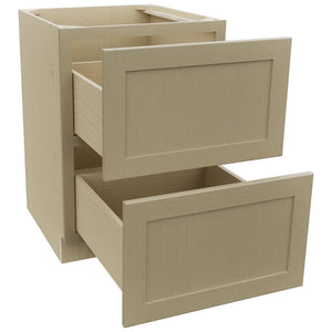 Fabuwood Galaxy Desert Oak DB24-2 Base 2 Drawers Cabinet, Open View