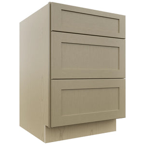 Fabuwood Galaxy Desert Oak DB24 Base 3 Drawers Cabinet, Front View