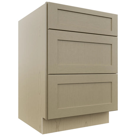 Fabuwood Galaxy Desert Oak DB24 Base 3 Drawers Cabinet, Front View