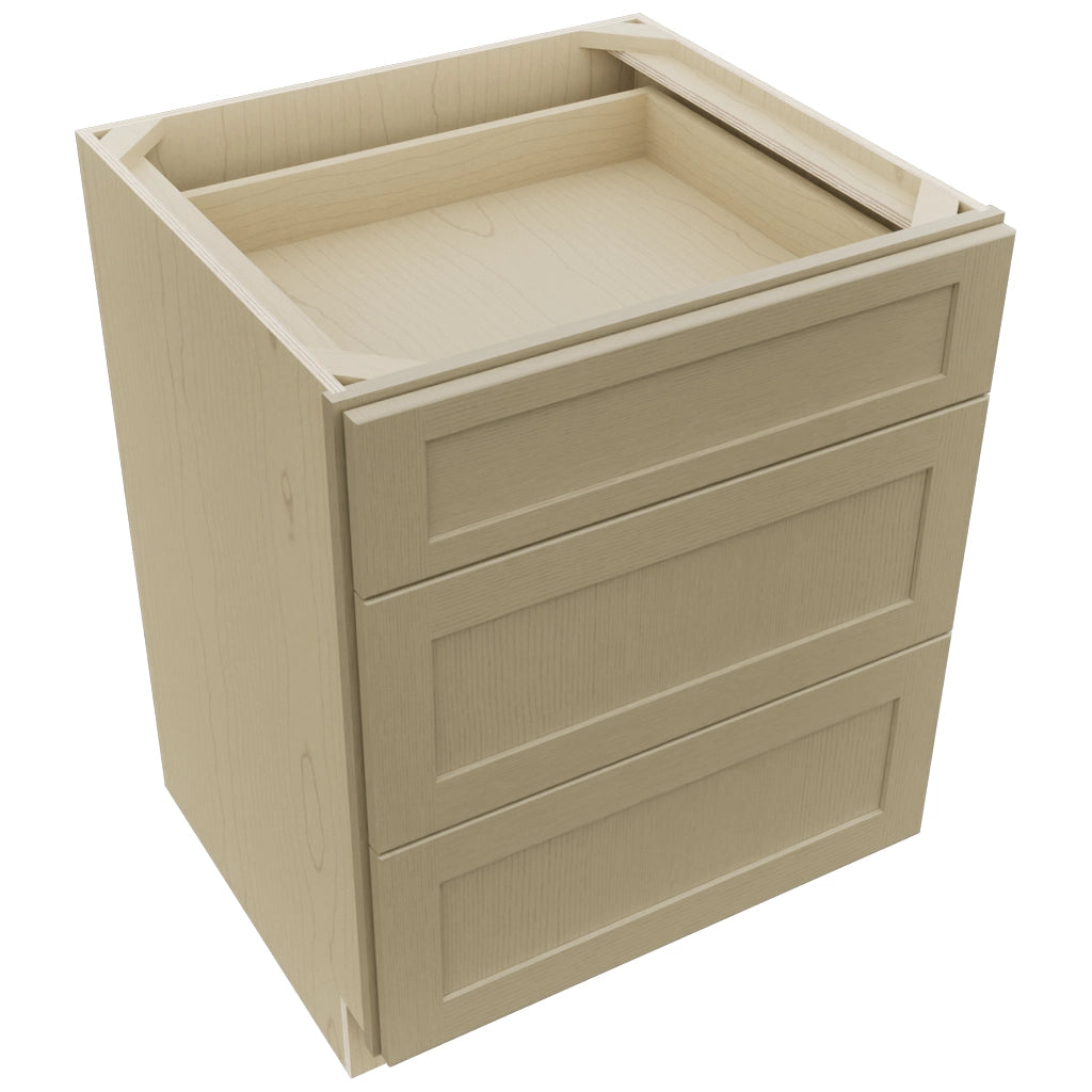 Fabuwood Galaxy Desert Oak DB27 Base 3 Drawers Cabinet, Top View
