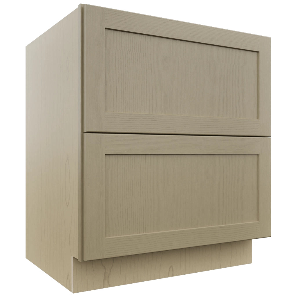 Fabuwood Galaxy Desert Oak DB30-2 Base 2 Drawers Cabinet, Front View