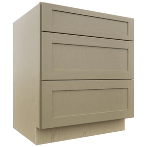 Fabuwood Galaxy Desert Oak DB30 Base 3 Drawers Cabinet, Front View