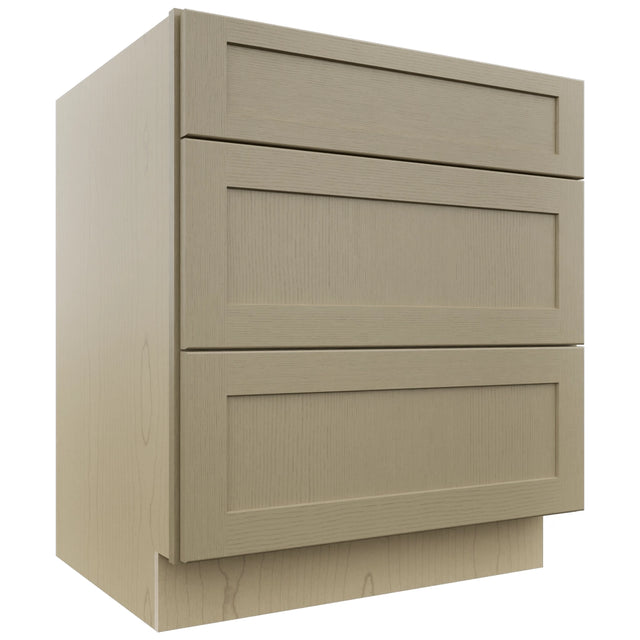 Fabuwood Galaxy Desert Oak DB30 Base 3 Drawers Cabinet, Front View