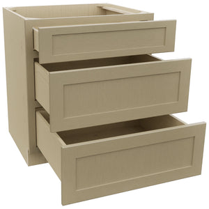Fabuwood Galaxy Desert Oak DB30 Base 3 Drawers Cabinet, Open View