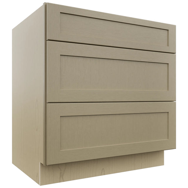 Fabuwood Galaxy Desert Oak DB33 Base 3 Drawers Cabinet, Front View