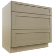 Fabuwood Galaxy Desert Oak DB36 Base 3 Drawers Cabinet, Front View