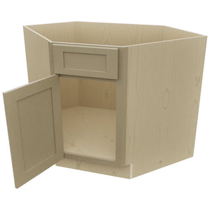 Fabuwood Galaxy Desert Oak DSB36 Base Corner Diagonal Sink Cabinet, Open View