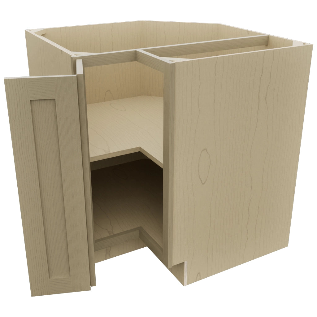 Fabuwood Galaxy Desert Oak ERB33 Base Corner Easy Reach Cabinet, Open View
