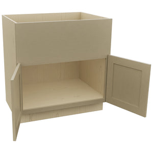 Fabuwood Galaxy Desert Oak FS33 Base Farm Sink Cabinet, Open View