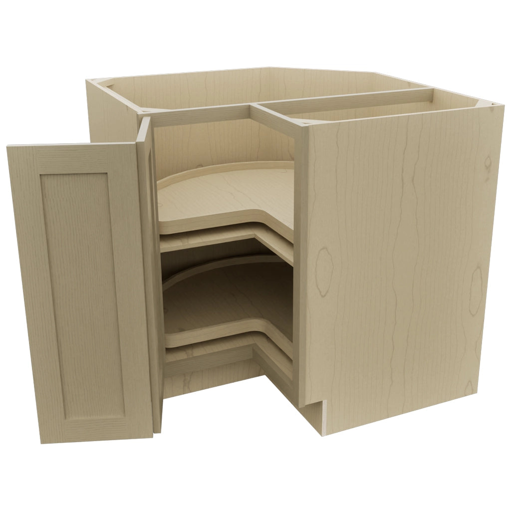 Fabuwood Galaxy Desert Oak LSB36 Base Corner Lazy Susan Cabinet, Open View