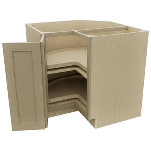 Fabuwood Galaxy Desert Oak LSB36 Base Corner Lazy Susan Cabinet, Open View