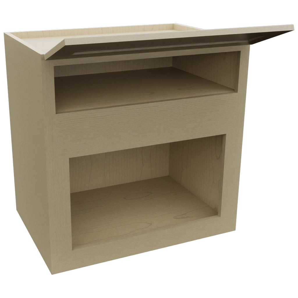 Fabuwood Galaxy Desert Oak MC303021 Wall Microwave Cabinet, Open View