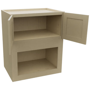 Fabuwood Galaxy Desert Oak MC303621 Wall Microwave Cabinet, Open View