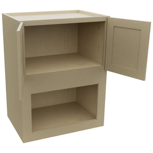 Fabuwood Galaxy Desert Oak MC303921 Wall Microwave Cabinet, Open View