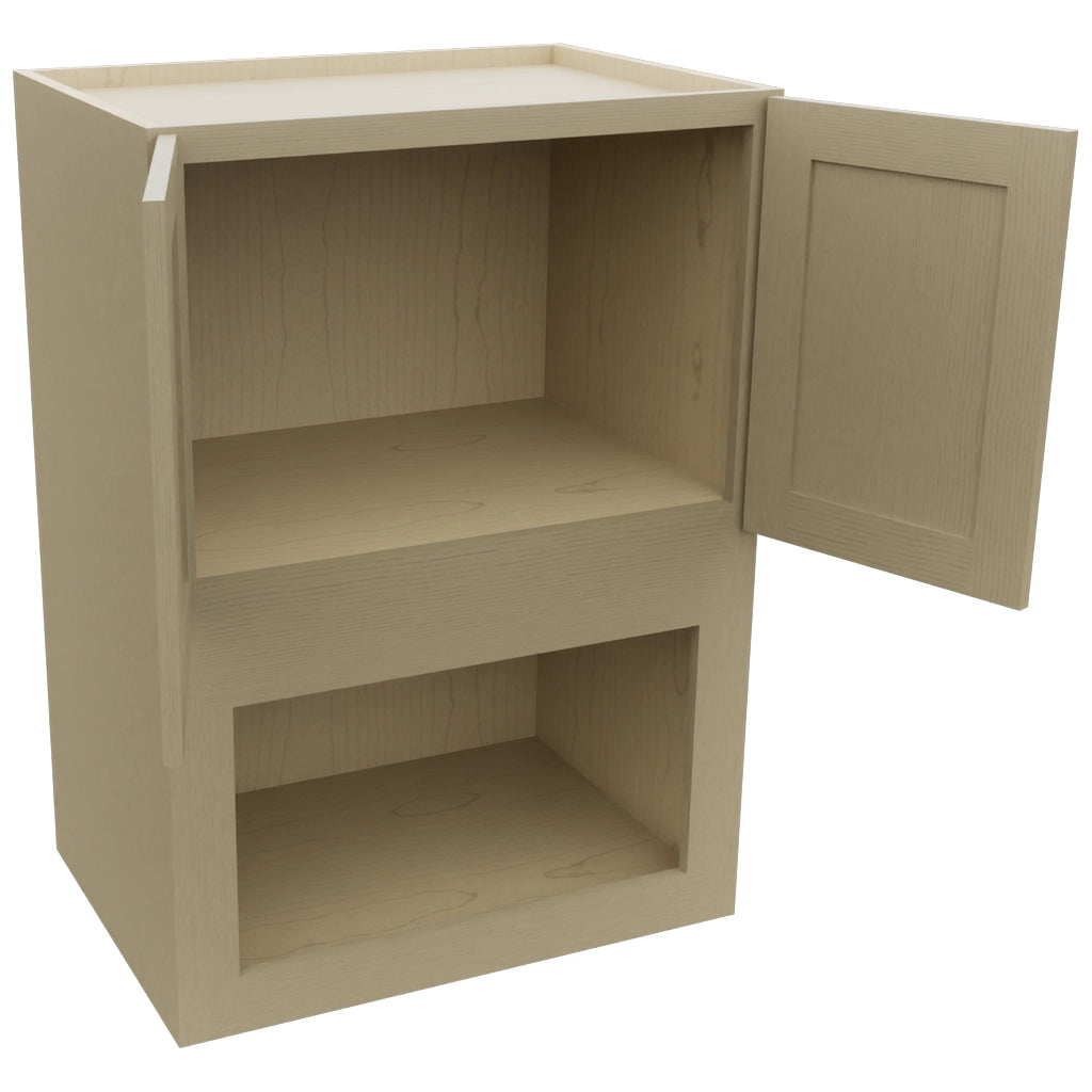 Fabuwood Galaxy Desert Oak MC304221 Wall Microwave Cabinet, Open View
