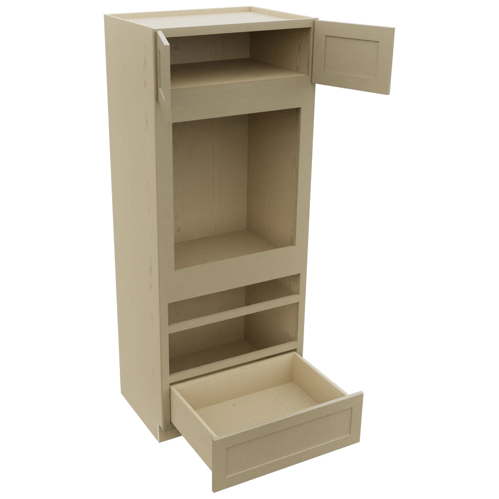 Fabuwood Galaxy Desert Oak OC3384D Tall Oven Cabinet Double, Open View
