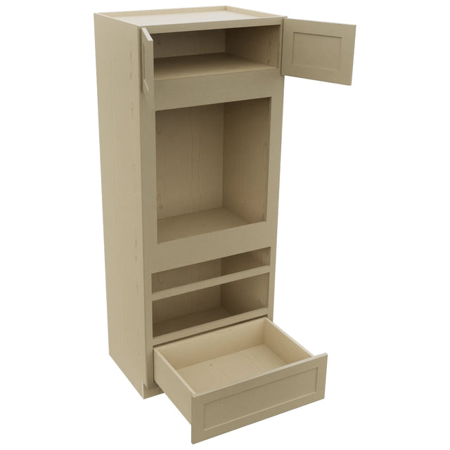 Fabuwood Galaxy Desert Oak OC3384D Tall Oven Cabinet Double, Open View