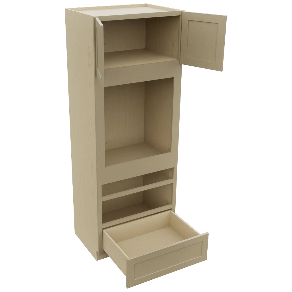 Fabuwood Galaxy Desert Oak OC3390D Tall Oven Cabinet Double, Open View