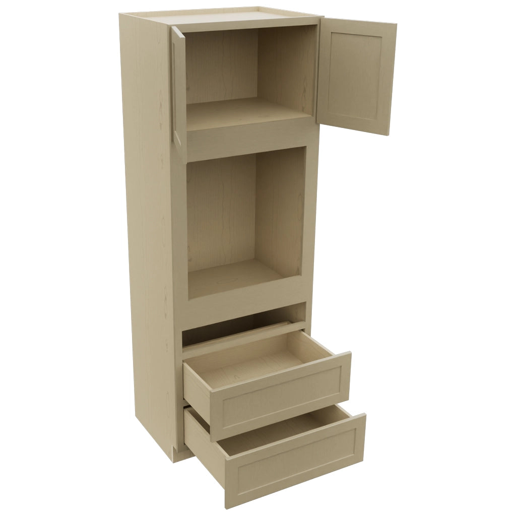 Fabuwood Galaxy Desert Oak OC3393C Tall Oven Cabinet Combo, Open View