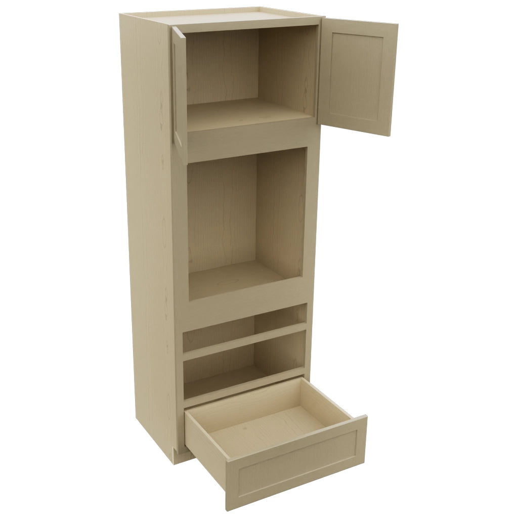 Fabuwood Galaxy Desert Oak OC3393D Tall Oven Cabinet Double, Open View