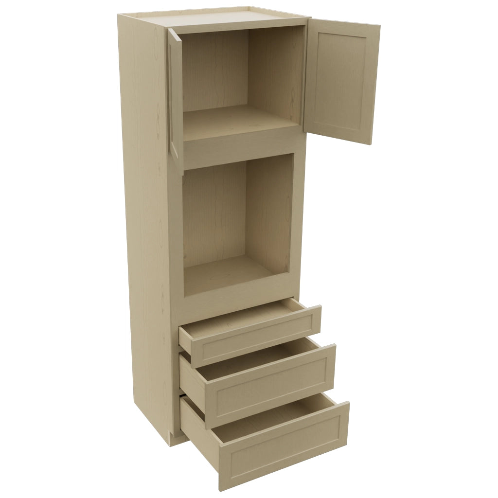 Fabuwood Galaxy Desert Oak OC3396S Tall Oven Cabinet Single, Open View