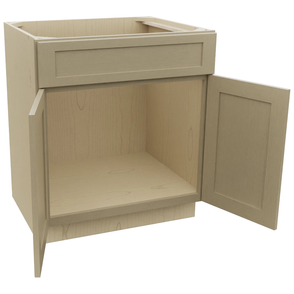 Fabuwood Galaxy Desert Oak SB30 Base Sink Cabinet, Open View