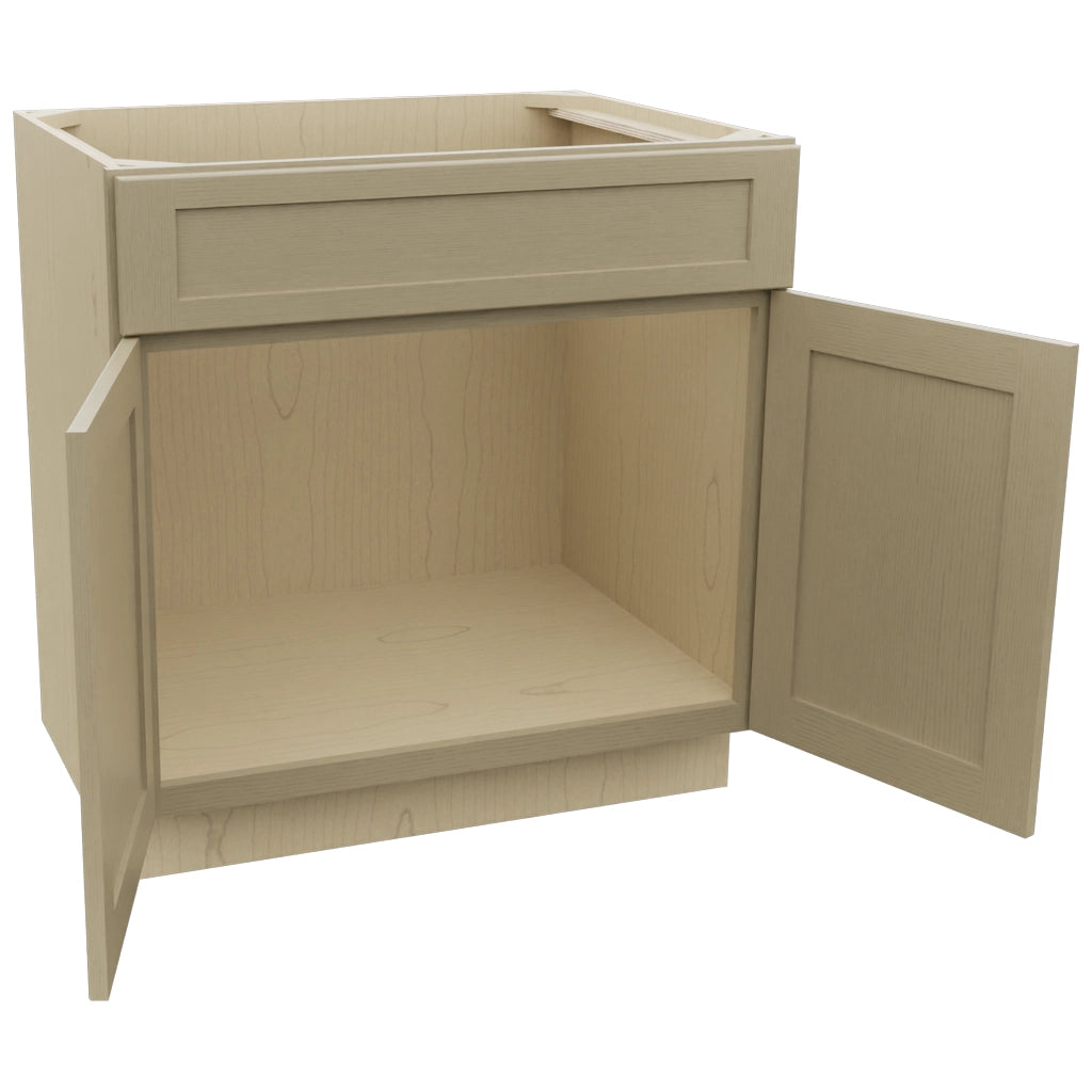 Fabuwood Galaxy Desert Oak SB33SDF Base Sink Cabinet, Open View
