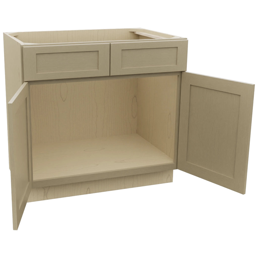 Fabuwood Galaxy Desert Oak SB36 Base Sink Cabinet, Open View
