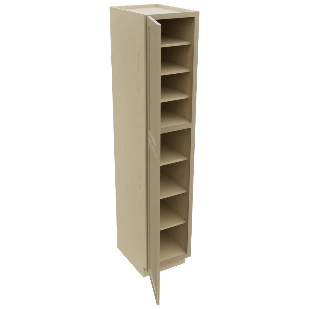 Fabuwood Galaxy Desert Oak TP182490 Tall Pantry Cabinet, Open View