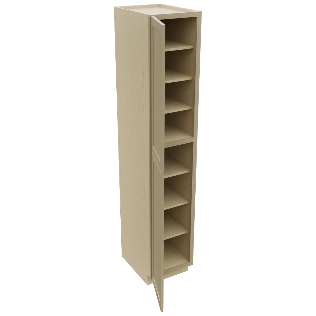 Fabuwood Galaxy Desert Oak TP182496 Tall Pantry Cabinet, Open View