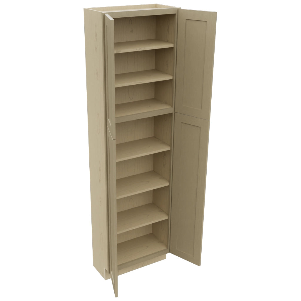 Fabuwood Galaxy Desert Oak TP241284 Tall Pantry Cabinet, Open View